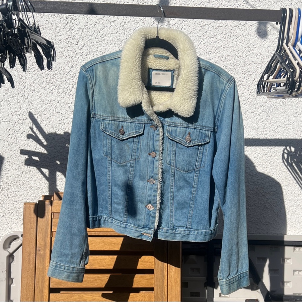 Denim Sherpa-Lined Jacket